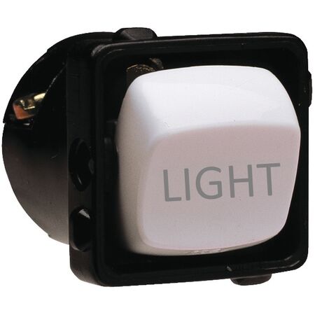 HPM 10A 1 & 2 Way Single Pole Single Throw LIGHT Engraved Rocker Switch White
