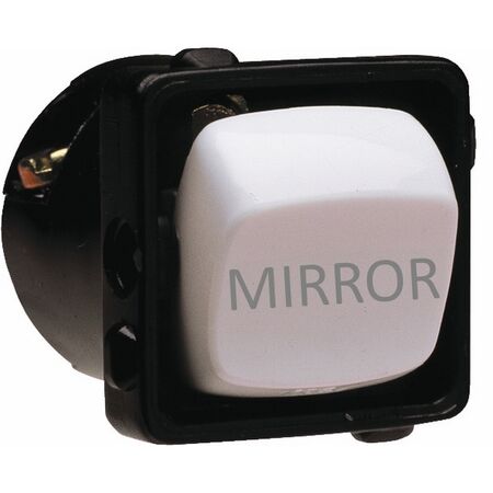 HPM 10A 1 & 2 Way Single Pole Single Throw MIRROR Engraved Rocker Switch White