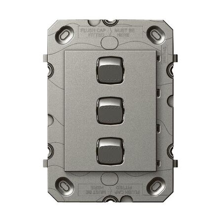 Legrand Arteor 770 Series 16A 240V a.c 3 Gang 2 Way Single Pole Double Throw Vertical Rocker Switch Magnesium