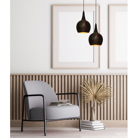 CELESTE: Bohemian Rustic Embossed Bell Shape Pendant Light