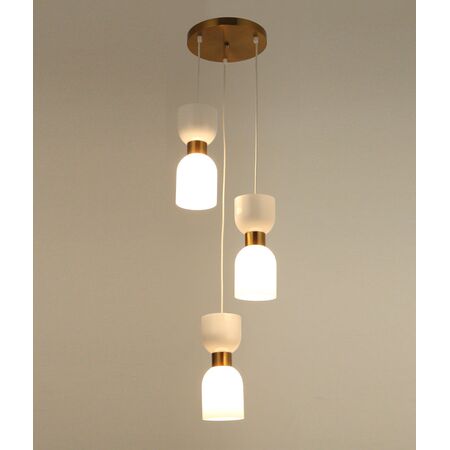 CLESSIDRA:  Interior Mirror Finish Smokey Black / Opal Glass Ellipse Multiple Round Base Pendant Lights