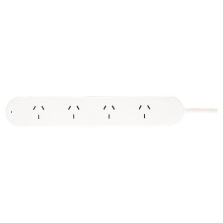 HPM Standard 4 Outlet 175J Surge Protected Wide Spaced Powerboard White