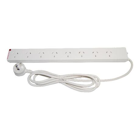 HPM General Purpose 8 Outlet 175J Surge Protected Powerboard White