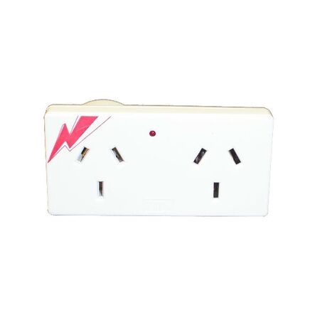 HPM 10A Surge Protected Right Hand Double Adaptor White