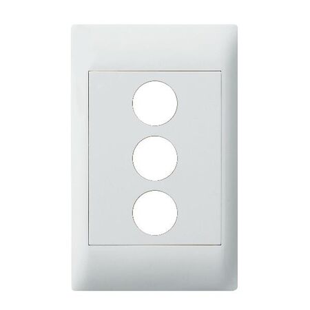 Excel Life - Common plate - Grid & plate For EM series switch mechanisms 3 gang white