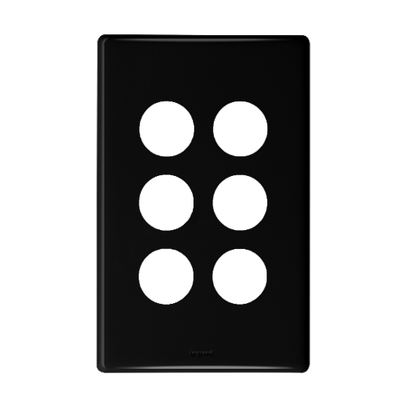 Excel Life Switch Coverplate 6 Gang Black