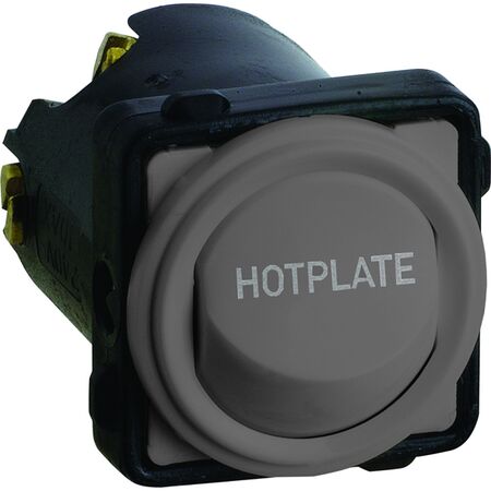 Excel Life - Engraved rocker switch mechanism 1 way 32A 240V a.c. HOT PLATE engraved urban grey