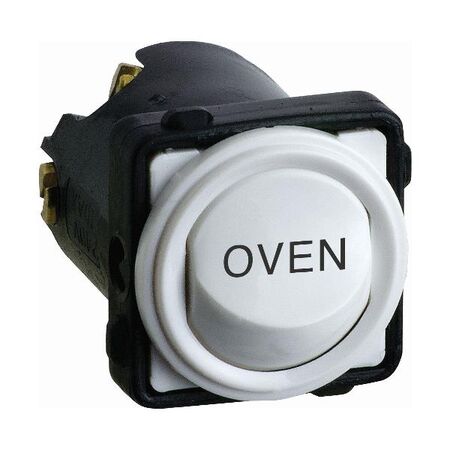 Excel Life - Engraved rocker switch mechanism 1 way 32A 240V a.c. OVEN engraved Matt White
