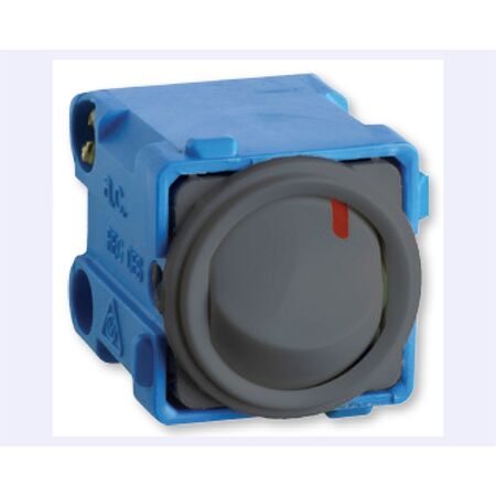 Excel Life - Switch mechanism 1 way double pole 16A 10AX 240V a.c. with red dot urban grey