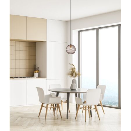 ESPIRAL: Interior Wine Glass Shade Wavy Finish Round Pendant Lights