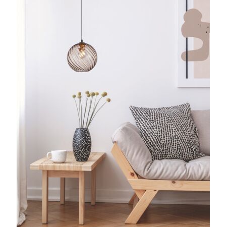 ESPIRAL: Interior Wine Glass Shade Wavy Finish Round Pendant Lights