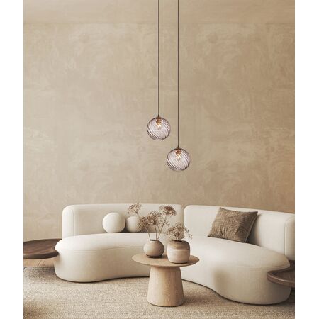 ESPIRAL: Interior Wine Glass Shade Wavy Finish Round Pendant Lights