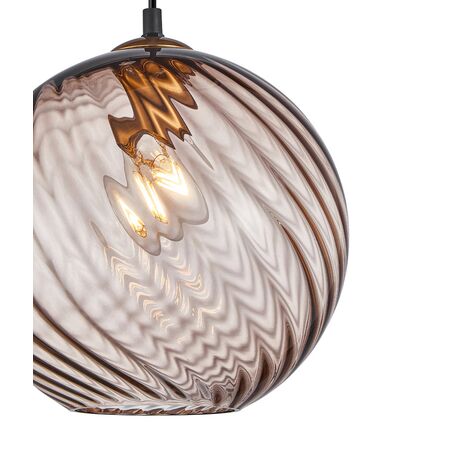 ESPIRAL: Interior Wine Glass Shade Wavy Finish Round Pendant Lights