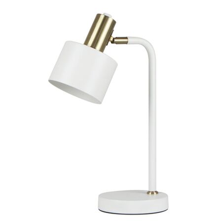 FLOTAR: Interior Cylinder Iron Shade with Antique Brass Highlight Table Lamps