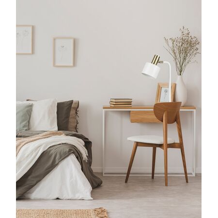 FLOTAR: Interior Cylinder Iron Shade with Antique Brass Highlight Table Lamps