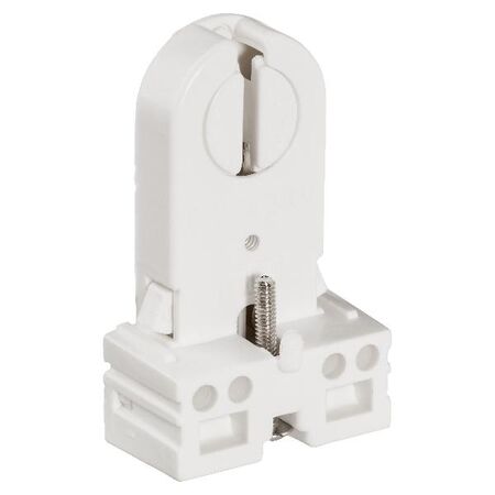 HPM Tombstone Snap-Lock Terminal Lamp Holder with Spring Clips White - 40 Pack