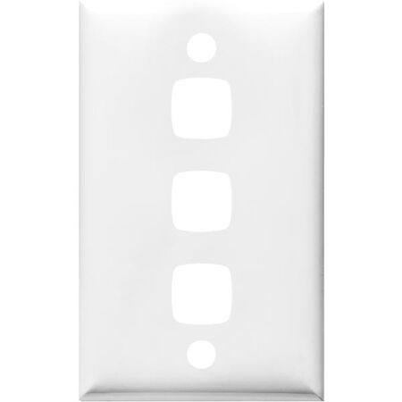 HPM Standard 3 Gang Rectangle Switch Cover Plate White