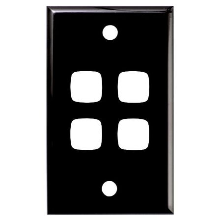 HPM Standard 4 Gang Rectangle Switch Cover Plate Black
