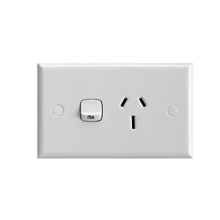 HPM Standard 15A Single Power Point White