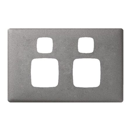 HPM Linea 2 Gang Power Point Coverplate Gunmetal