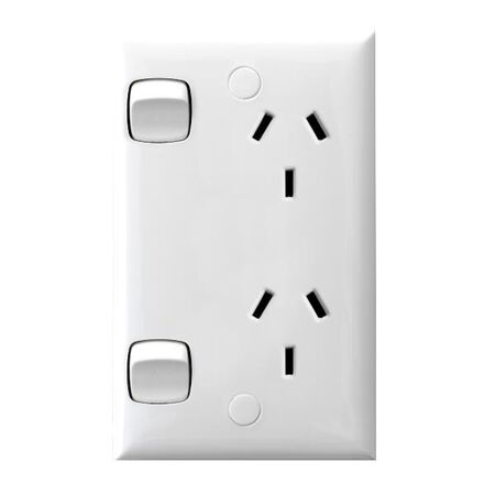 HPM Standard 10A Vertical Double Power Point White
