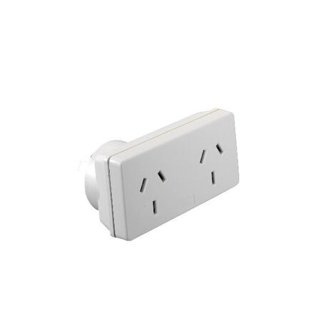 HPM 10A Right Hand Slimline Double Adaptor White