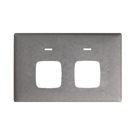 HPM Linea 2 Gang Autoswitch Power Point Coverplate Gunmetal