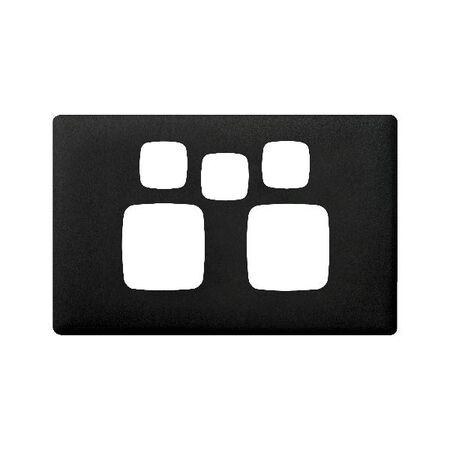 HPM Linea Double Power Point Coverplate with Extra Hole Asphalt