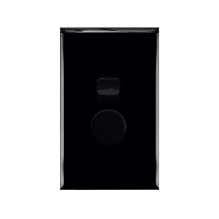 HPM Excel 250VA 2 Wire Vertical Leading Edge Rotary Dimmer Black