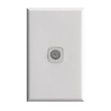 HPM Excel 1 Gang Coaxial 75 Ohm TV Outlet White
