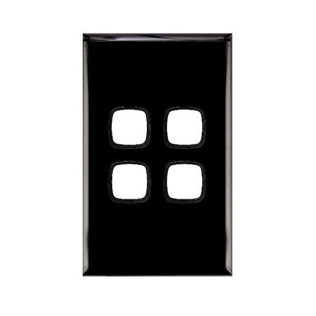HPM Excel 4 Gang Grid & Plate Black