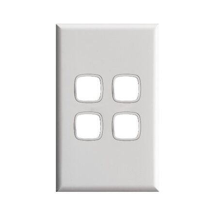 HPM Excel 4 Gang Grid & Plate White