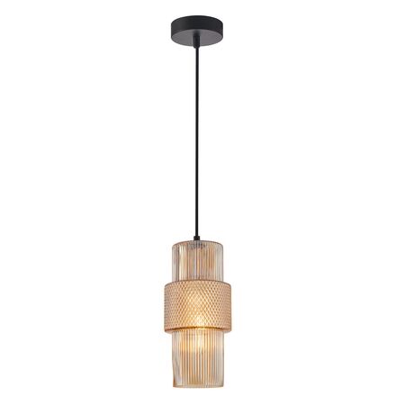 HUECA: Interior Double Cylinder Ribbed with Segment Pendant Lights