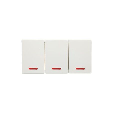Legrand Como 10A 3 Gang Switch Mechanism with Neon White