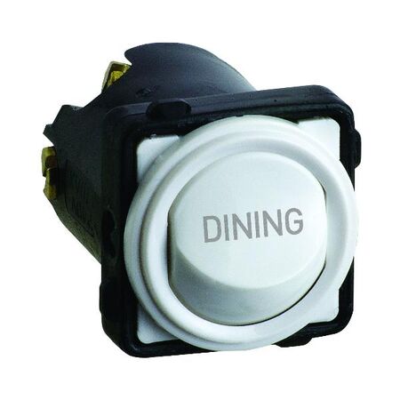 Excel Life - Engraved rocker switch mechanism 2 way 16AX 240V a.c. DINING engraved white