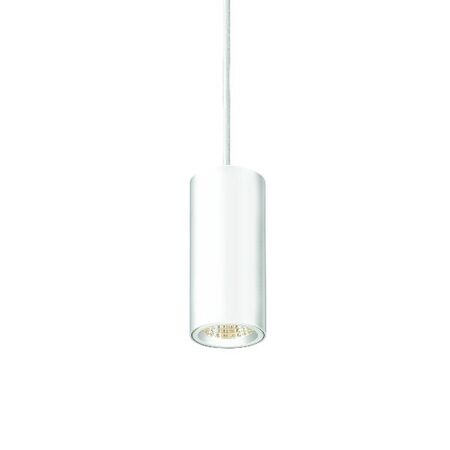 HPM Cylla LED 7W Warm White Cylinder Pendant Light White Finish
