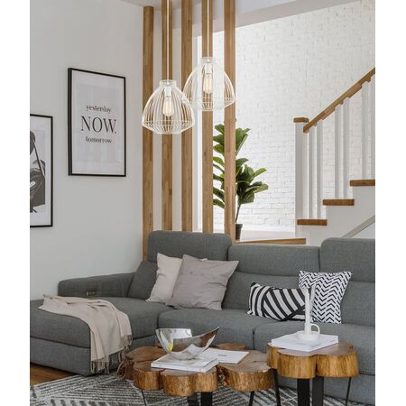MANU: Modern Interior Cone (Concave) Wire Cage Pendant Lights