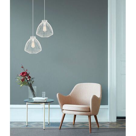 MANU: Modern Interior Cone (Concave) Wire Cage Pendant Lights