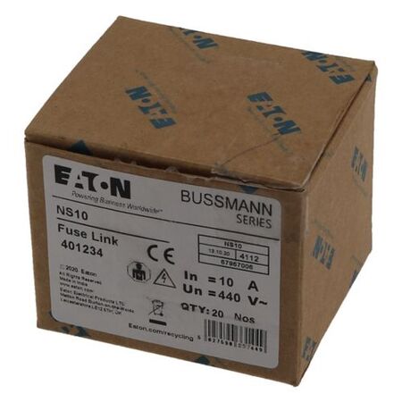 Eaton Bussmann series low voltage british standard fuse, 10A, AC 440 V, V88/F1, 15 x 62 mm, gL/Gg