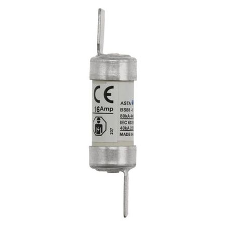 Eaton Bussmann series low voltage british standard fuse, 16A, AC 440 V, V88/F1, 15 x 62 mm, gL/gG