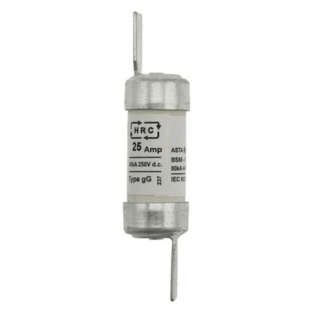 Eaton Bussmann series low voltage british standard fuse, 25A, AC 440 V, V88/F1, 15 x 62 mm, gL/gG