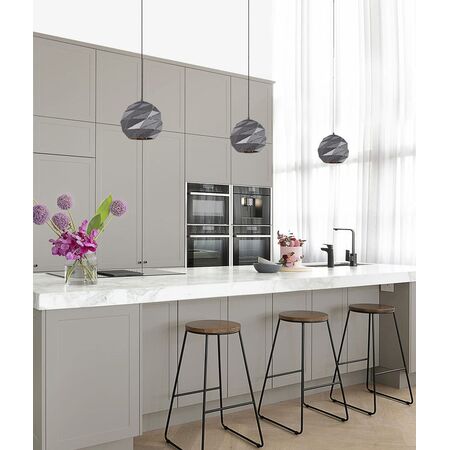 ORIGAMI: Interior Large Dome Carved Iron Origami Style Pendant Lights