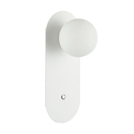 OVALIS: Interior Round Opal Diffuser Oblong Base with Switch Wall Lights