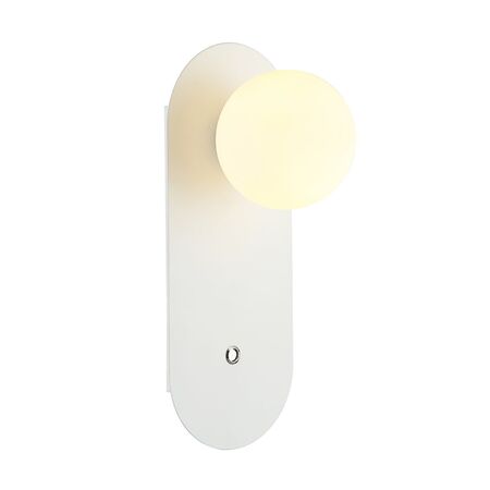 OVALIS: Interior Round Opal Diffuser Oblong Base with Switch Wall Lights