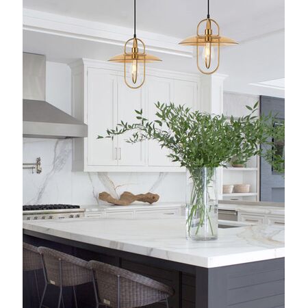 PAPILLON: Interior Oblong Iron with Glass Coolie Pendant Lights