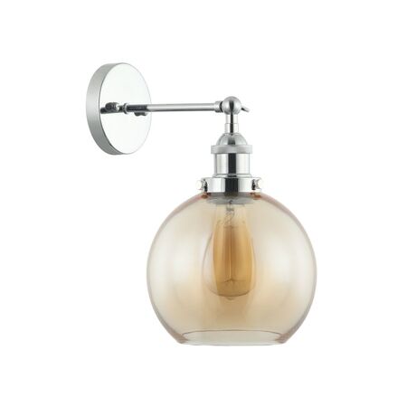 PESINI: Interior Swing Arm Glass with Antique Brass/ Chrome Highlight Wall Lights
