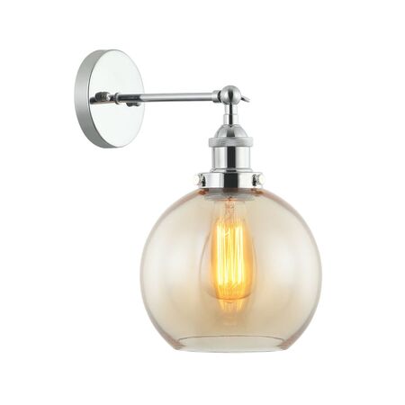 PESINI: Interior Swing Arm Glass with Antique Brass/ Chrome Highlight Wall Lights