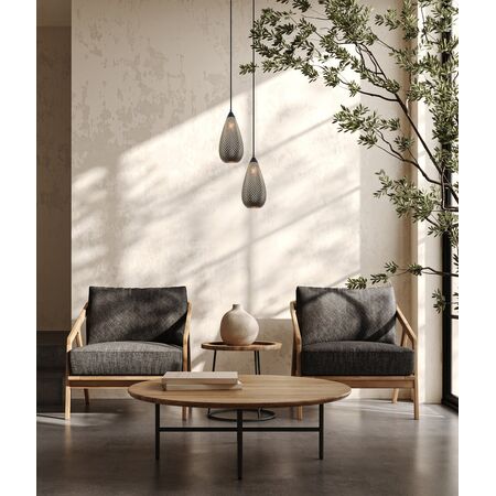 RICTUS: Bohemian Glass with Quadrilateral Segments Tear Drop Shape Pendant Lights