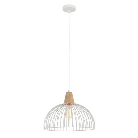 STRAND: Iron and Wood Dome Cage Pendant Lights