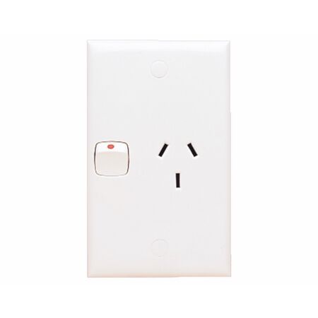 HPM Standard 10A Vertical Single Power Point White